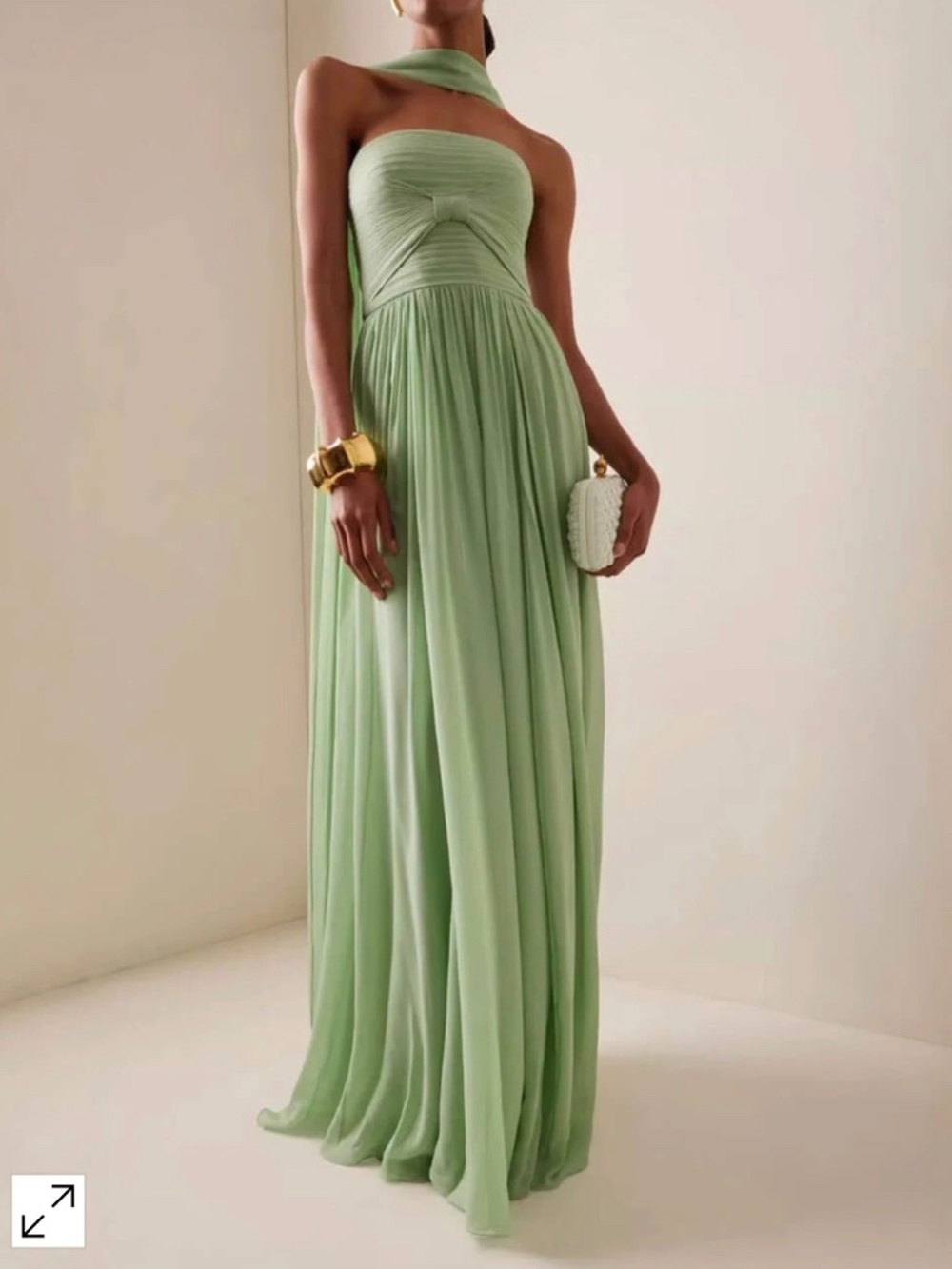 Sage Green Strapless Maxi Dress